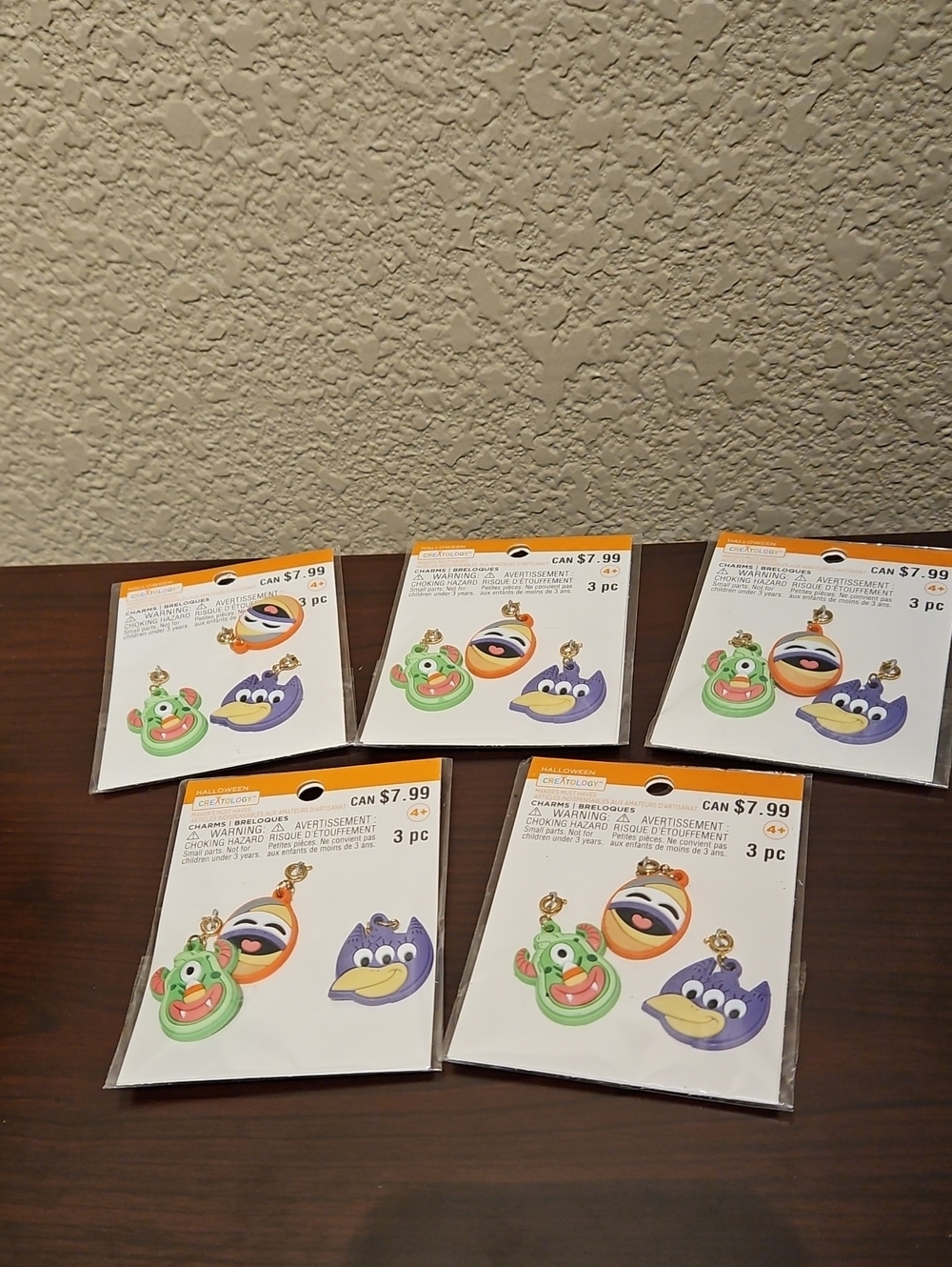 Halloween Monster Charms - 5 Packs of 3